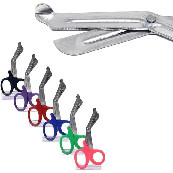Trauma Shears 7.25" Pack of 6 Emergency Outdoor Multipurpose Scissors Camping Gear - Scissors for Paramedics, EMT, Nurses, Firefighters