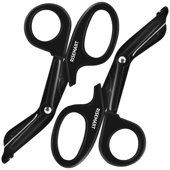 Trauma Shears - Bandage Scissors for Nurses, 7.5" Fluoride Coated Non-stick Blades Stainless Steel Nursing scissors for Doctor, Nurses, Nursing Students,Black