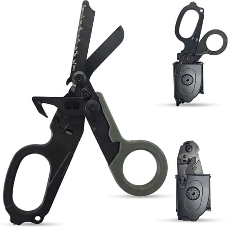 Trauma Shears Foldable Tactical Scissors - 6-in-1 Heavy Duty Emergency Response Folding Shear