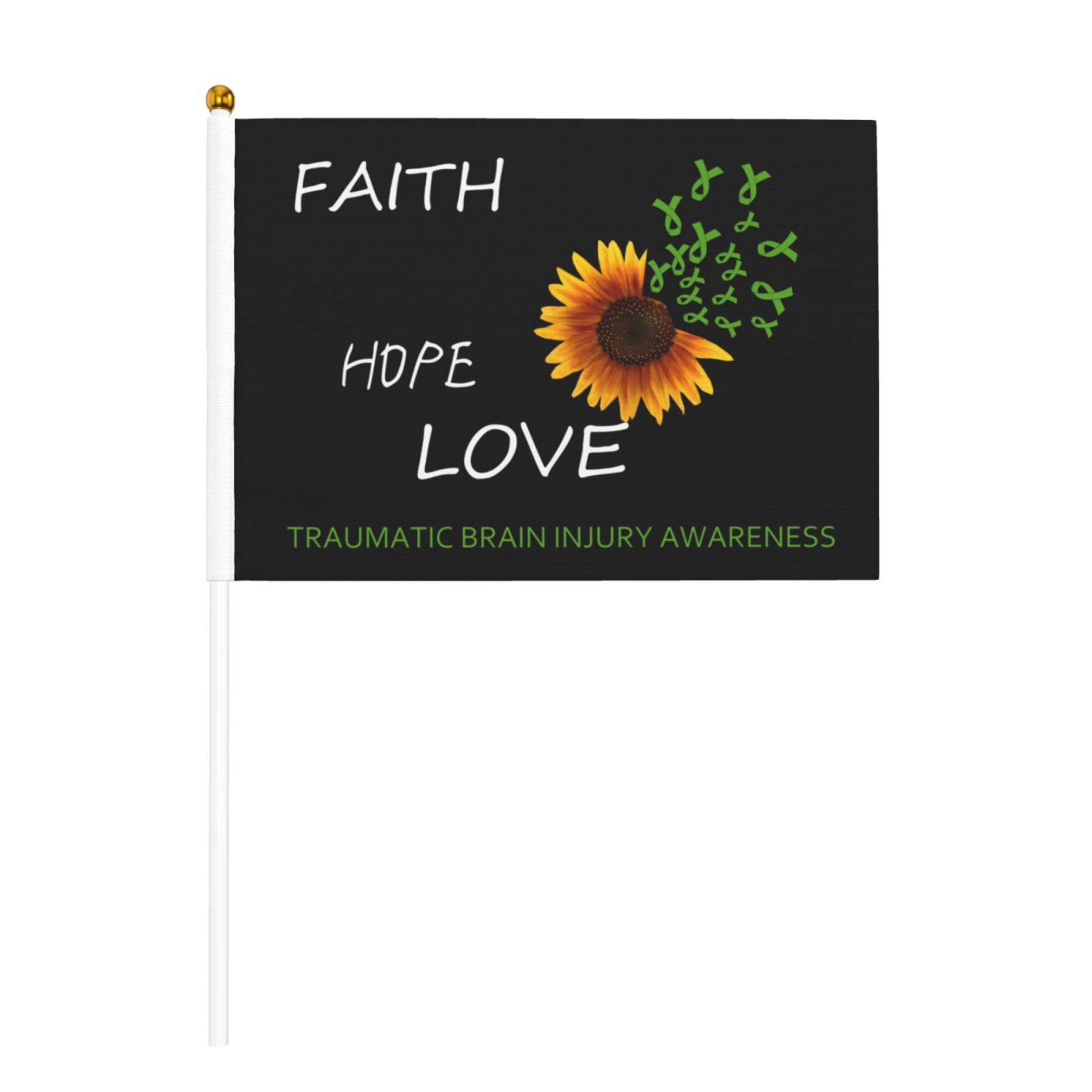 Traumatic Brain Injury Awareness Flags 10 Packs Mini Handheld Flag Desk