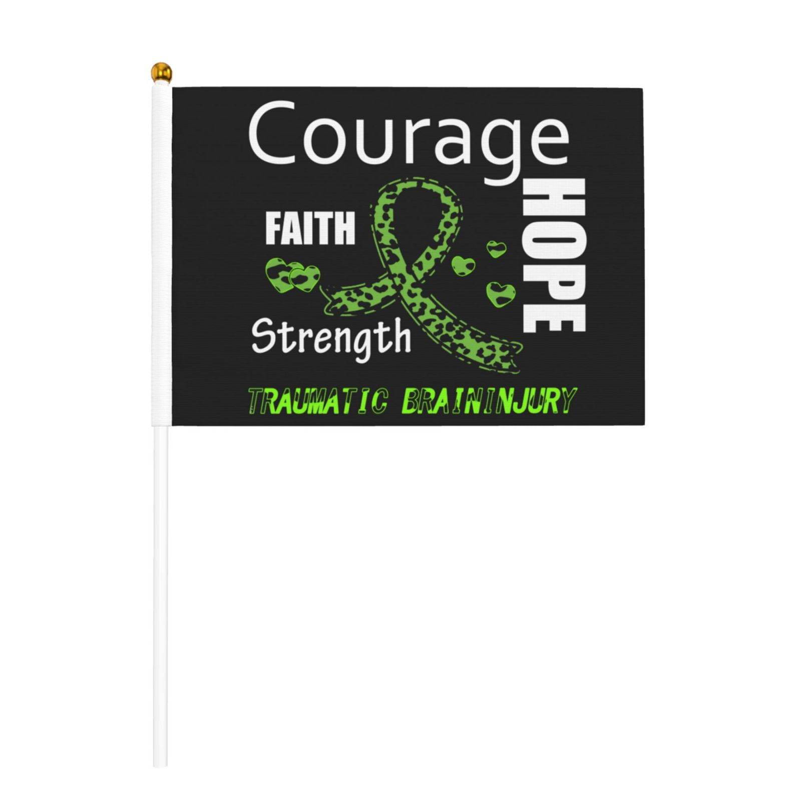 Traumatic Brain Injury Awareness Flags 6 Packs Mini Handheld Flag Desk