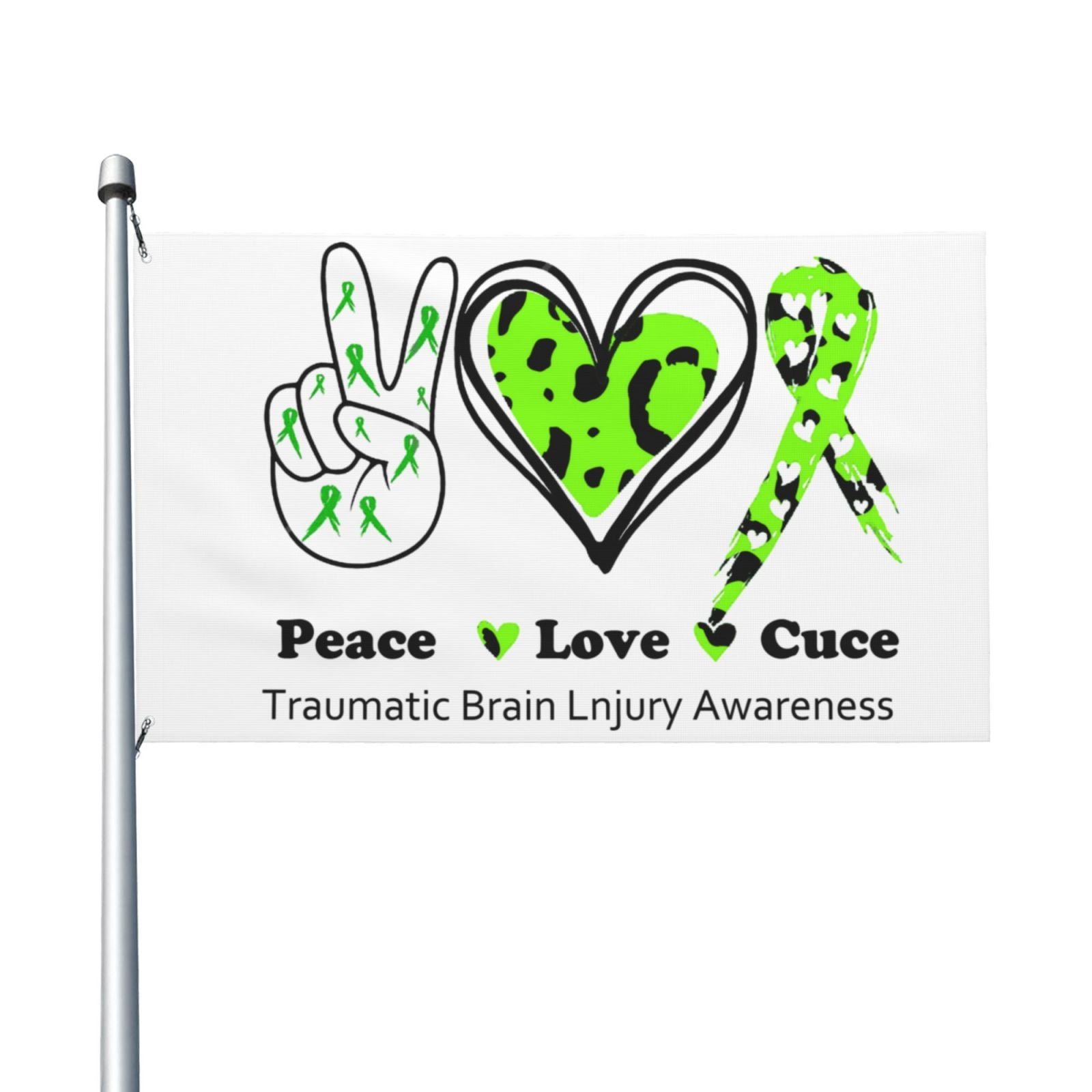 Traumatic Brain Injury Awareness Garden Flags 3 x 5 Foot Polyester Flag