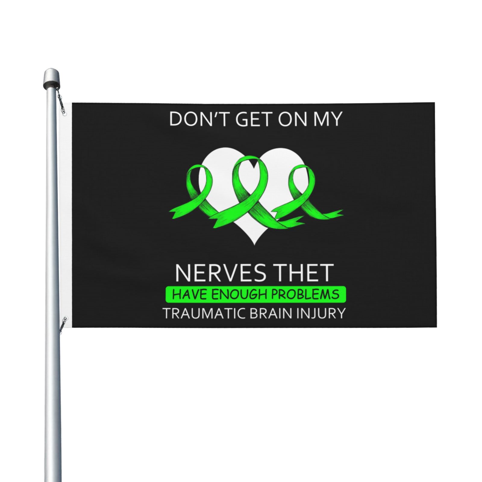 Traumatic Brain Injury Awareness Garden Flags with Metal Grommets 3 x 5