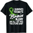 thumbnail image 1 of Traumatic Brain Injury Awareness Green Ribbon I survived TBI T-Shirt, 1 of 4