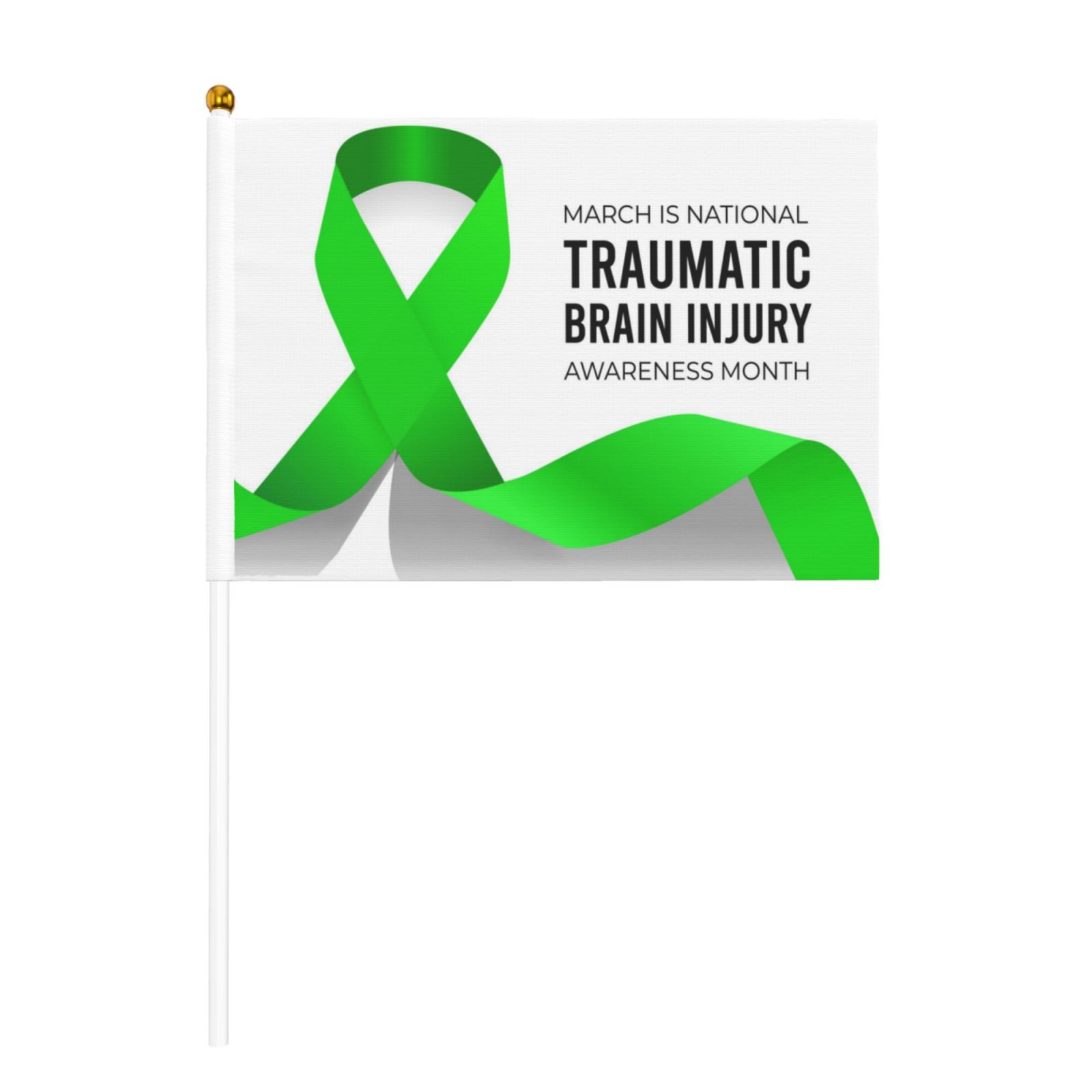 Traumatic Brain Injury Awareness Month Flags 10 Packs Mini Handheld