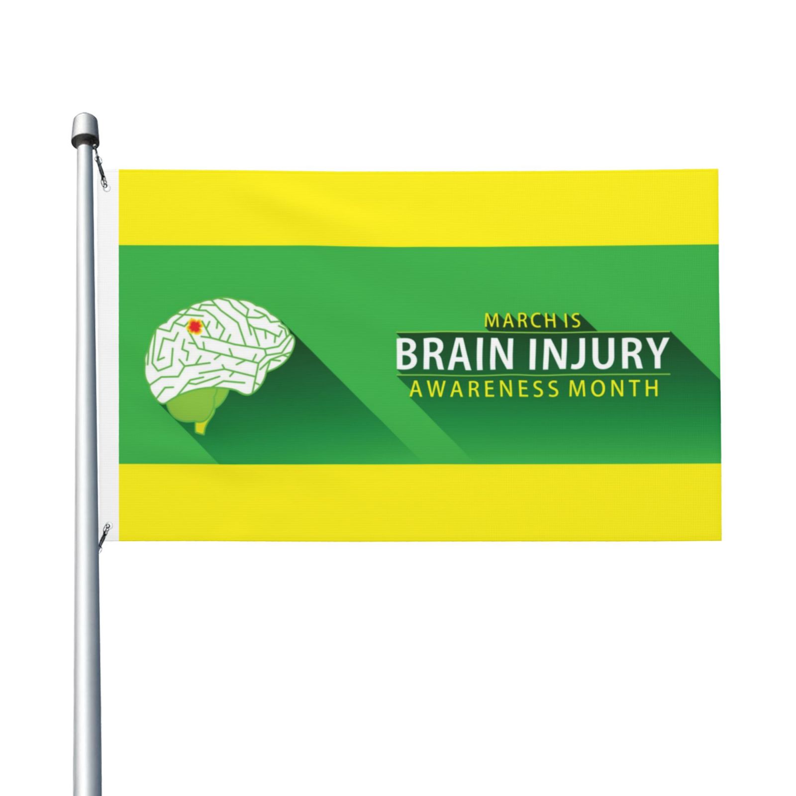 Traumatic Brain Injury Awareness Month Garden Flags 3 x 5 Foot