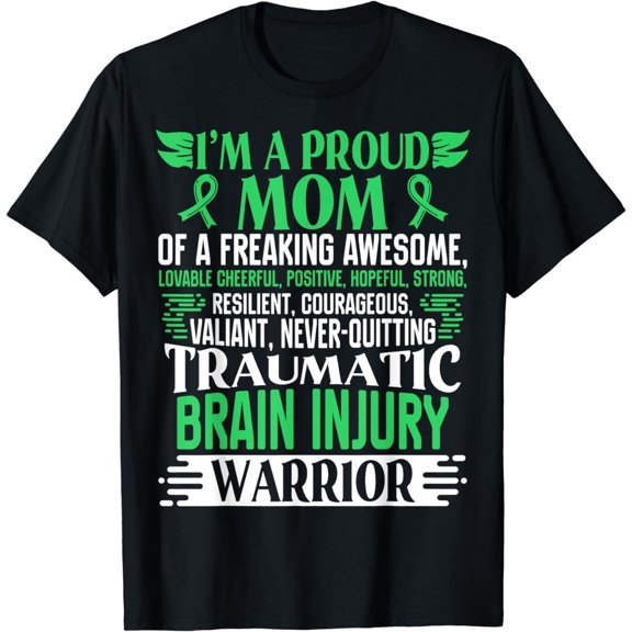 Traumatic Brain Injury Awareness Ribbon Mom TBI Gift T-Shirt