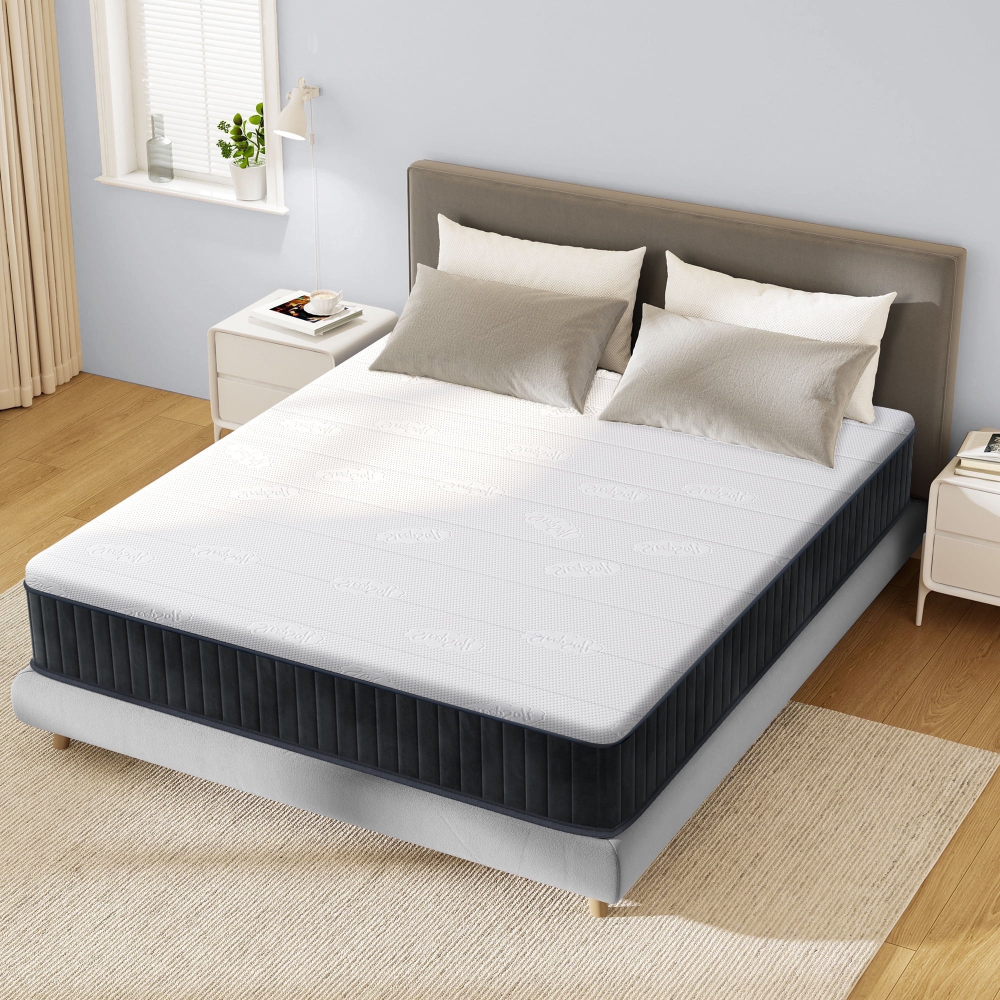 Queen 12-Inch Firm Pillowtop Gel Memory Foam Innerspring Mattress