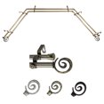 thumbnail image 1 of Traute 13/16" Double Bay Window curtain rod Adjustable 20"-36", 38"-72" - Antique Brass,(ABay-27-4D), 1 of 4