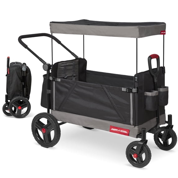 Radio Flyer Trav'ler Stroll N Wagon 120 lb Capacity Wagon with Adjustable Handle