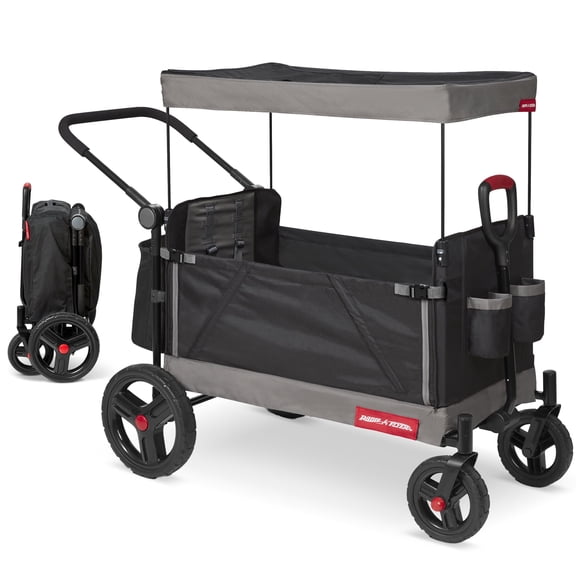 Radio Flyer Trav'ler Stroll N Wagon 120 lb Capacity Wagon with Adjustable Handle
