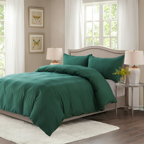 Travan Solid Color 3-Piece Duvet Cover Ultra Soft Microfiber Cover Bedding Set with Zipper Closure & Corner Ties, Grey, King