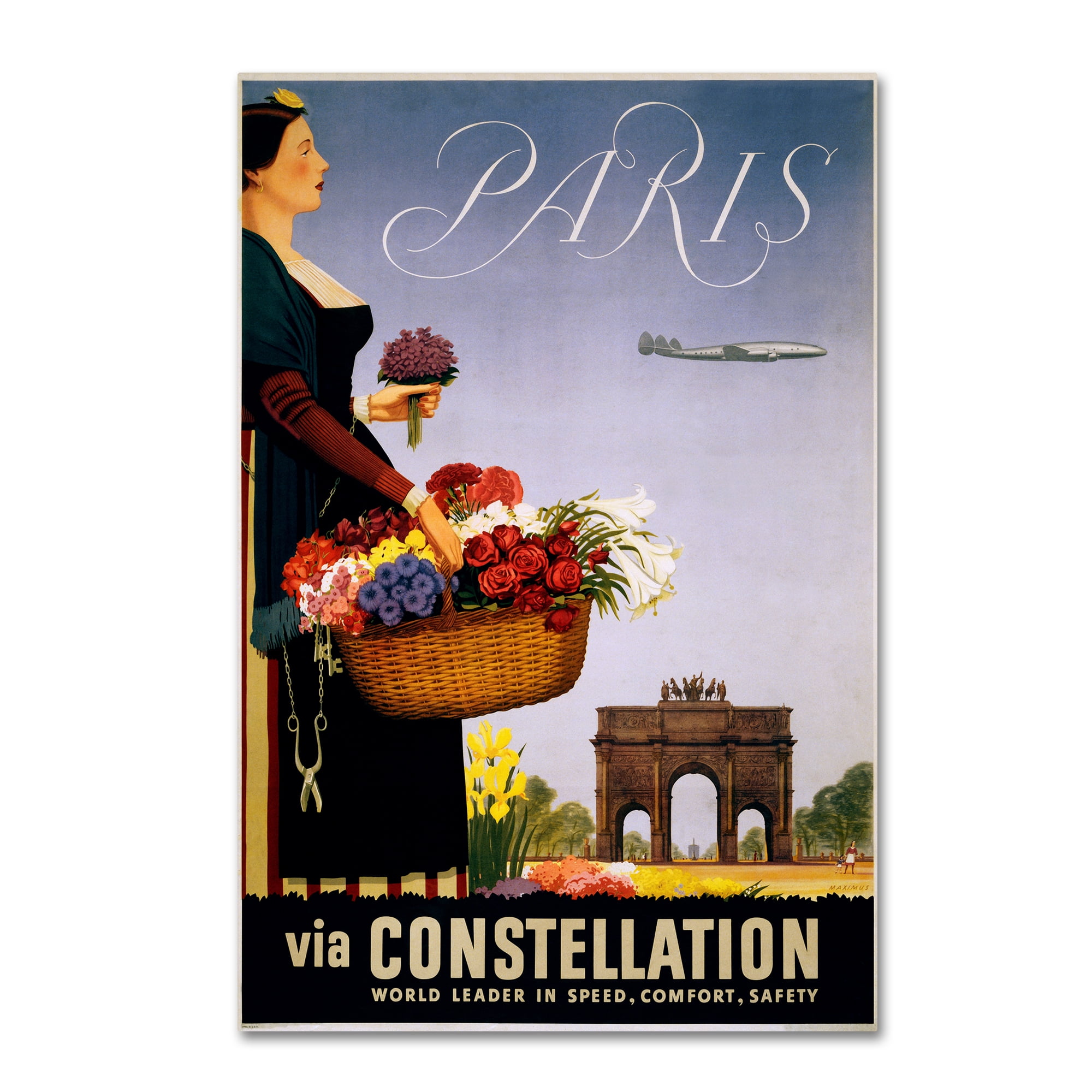 Travel 9' Canvas Art by Vintage Lavoie