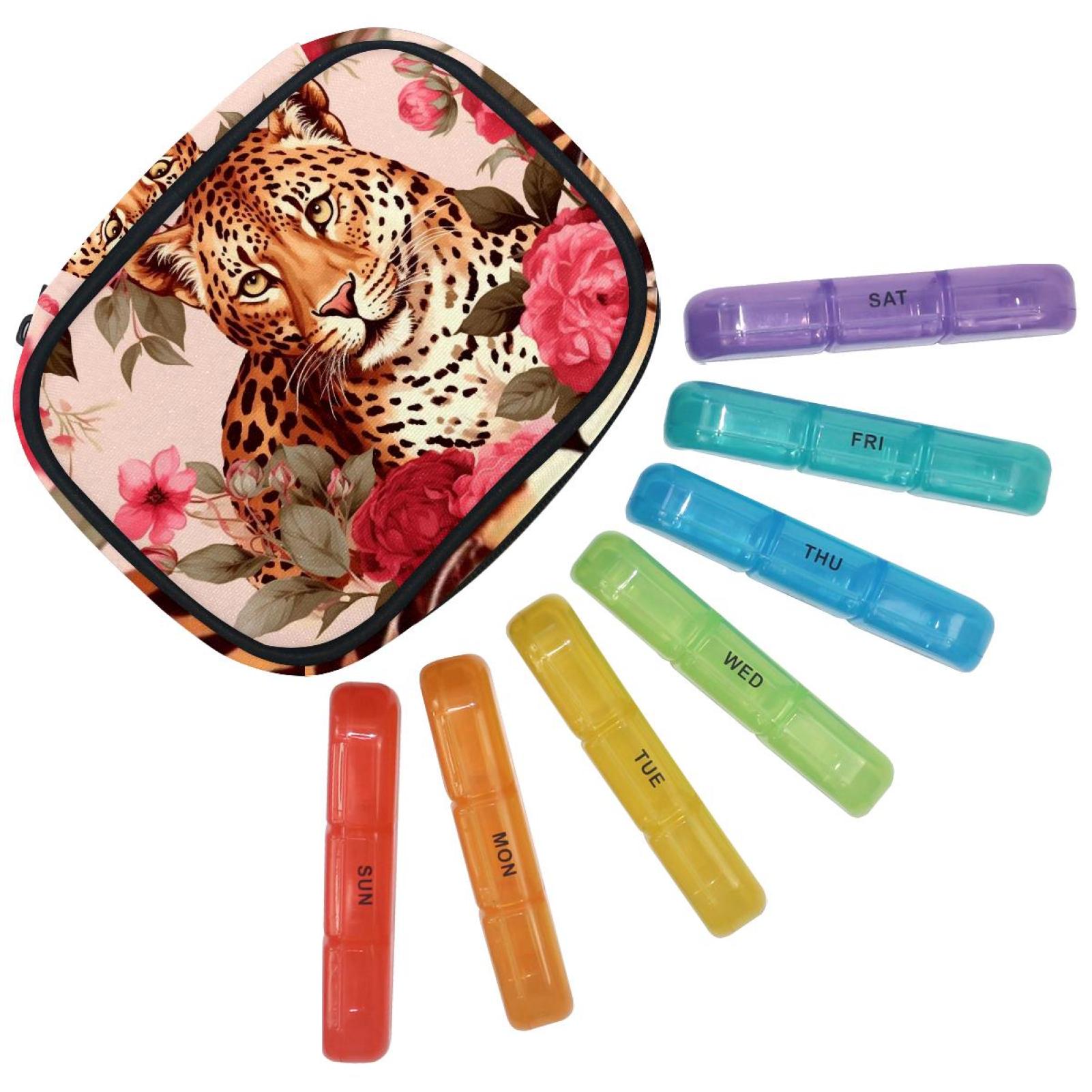 Travel AM PM Pill Box 7 Day PrivacyProtected with Portable Canvas Bag