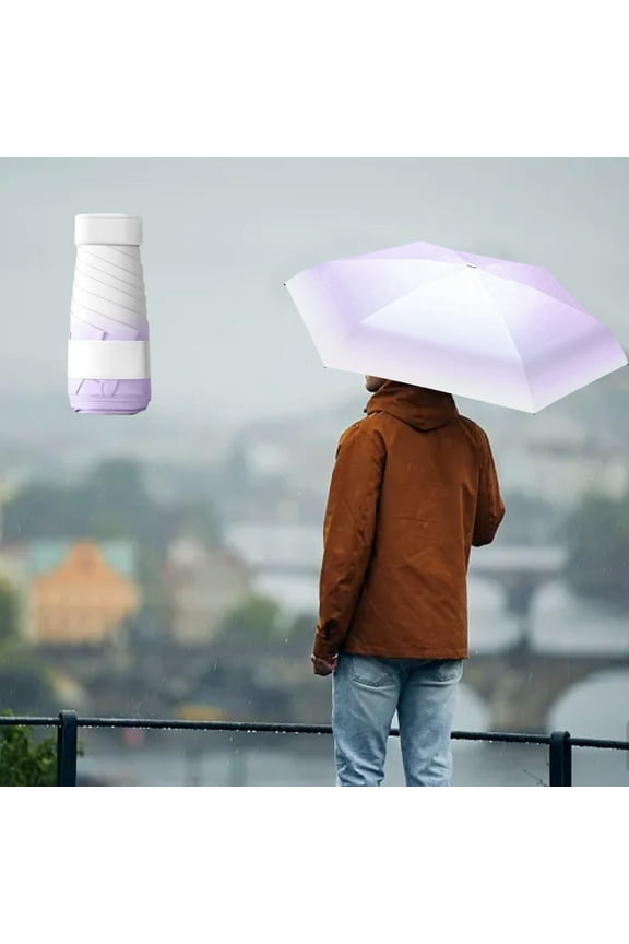 Travel Accessories, Gradient 6-fold Umbrella Vinyl Sunscreen-light Small Mini 50-fold Sun Umbrella Gift Umbrella, Family Gifts