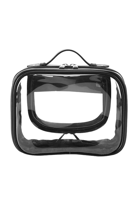 Travel Accessories Multi Compartment Travel Cosmetic Bag Toiletry Bag Clear Travel Bag for Liquids Toiletries Makeup Cosmetic Bag Organizer Carry on Travel Accessories Necessaire Weiweigg Black