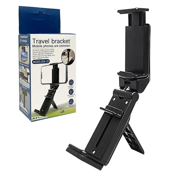 Travel Accessories Phone Mount with 360 Degree Rotation Travel Phone Holder Adjustable Foldable Phone Stand for Suitcase