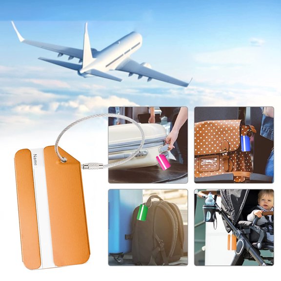 Travel Accessories for Efficient Luggage Organization Aluminum Luggage with Address Card for Quick Bag Identification and Travel Convenience