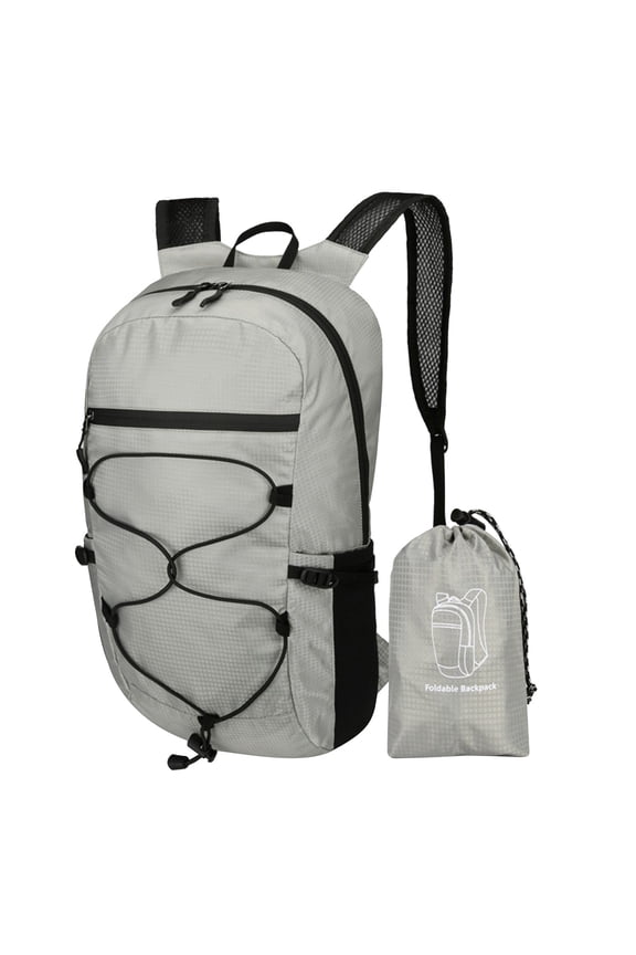 Travel Add-Ons Travel Pouch Outdoor Backpack Fabric Black Light Silicone Coated Nylon Waterproof Zippered Shoulder Straps