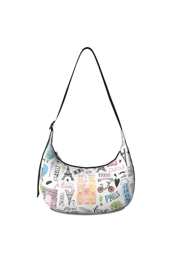 Travel Adventure Adjustable Strap Crossbody Bag Lightweight Nylon Vintage Style Paris Fashion Womeny Pink Beach Women Explore Journey Trip Vacation Holiday