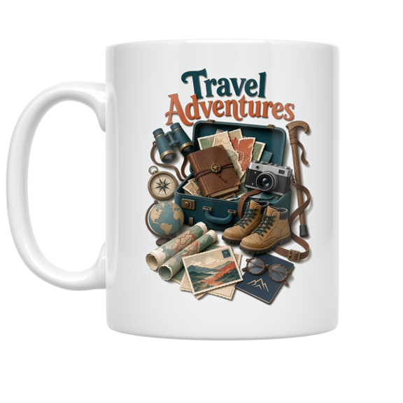Travel Adventures Ceramic Design - Retired Couples - 11 oz Ceramic Coffee Mug