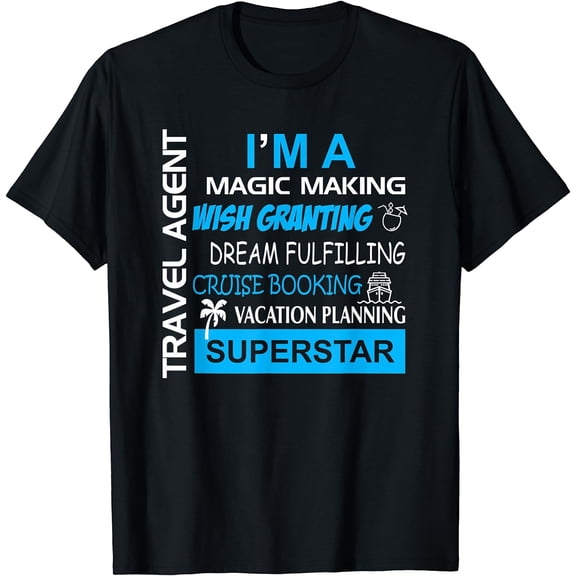 Travel Agent Magic Dream Cruise Vacation Superstar Women Shirt Black 2X-Large