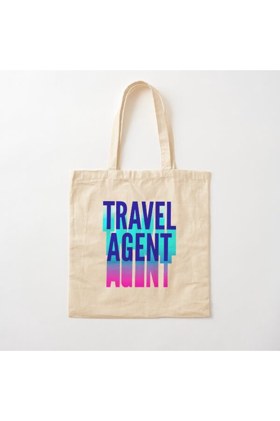 Travel Agent With Long Gradient Shadow Canvas Tote Bags, Reusable Shopping Bag