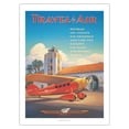 thumbnail image 1 of Travel by Air - Western Air Express - Glendale California - Grand Central Air Terminal - Vintage Airline Travel Poster by Kerne Erickson - Bamboo Fine Art 290gsm Paper Print (Unframed) 24x32in, 1 of 4