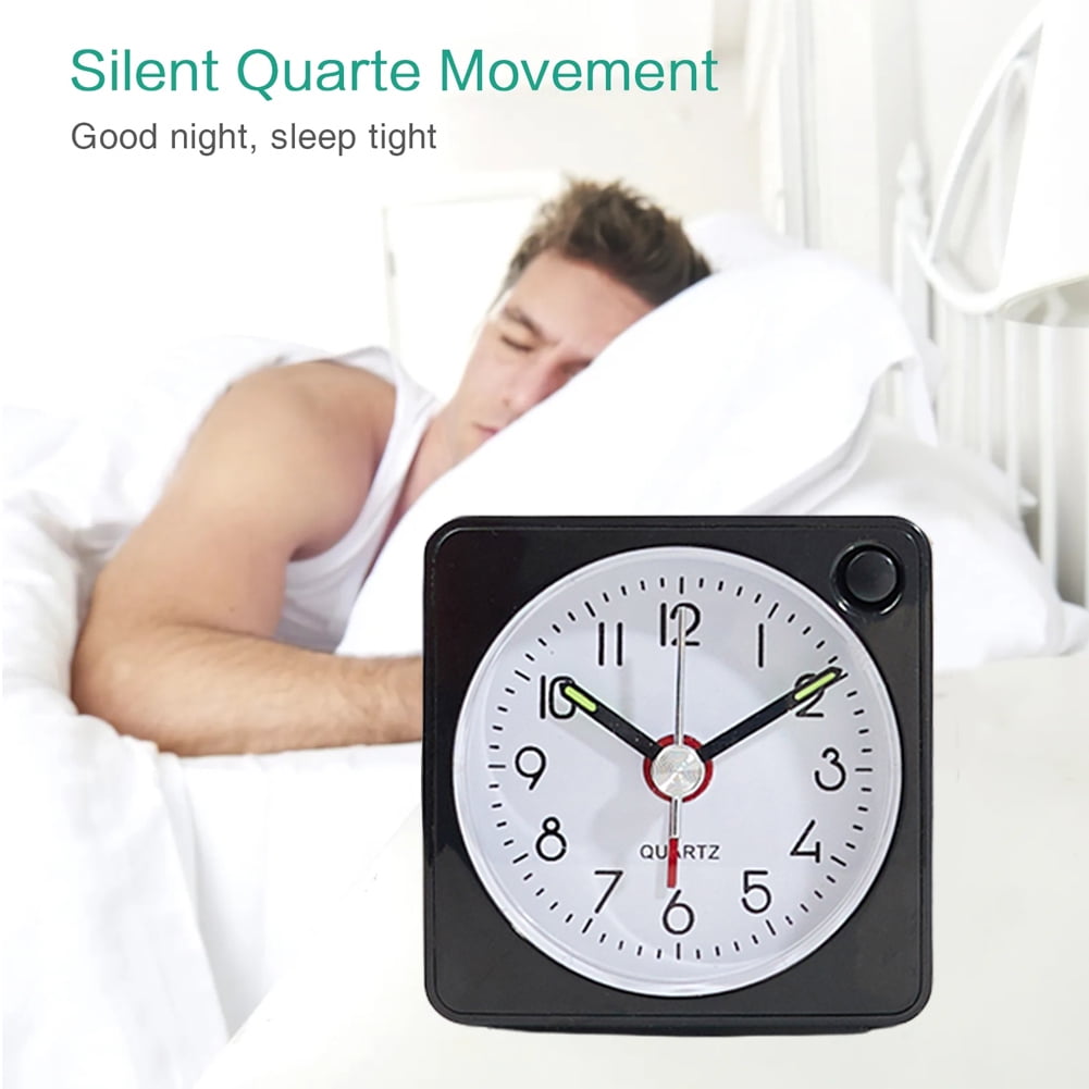 Travel Analog Alarm Clock,Ultra Small Clock with Snooze and Light