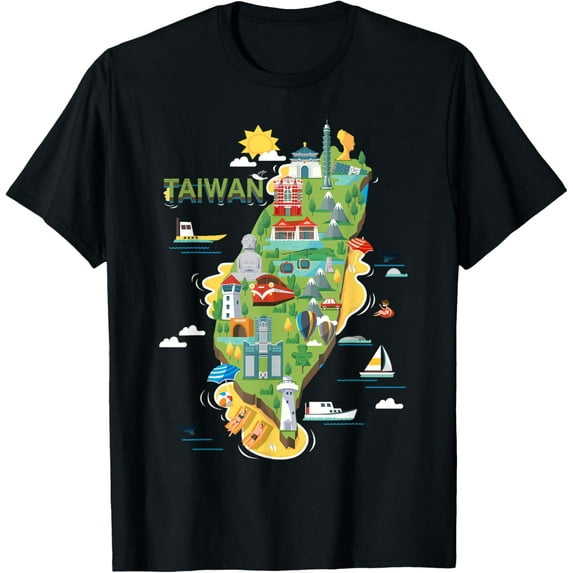 Travel Around Asia Taiwan Taipei Family Vacation Souvenir T-ShirtMen and women, Black T-shirt, size: Extra large