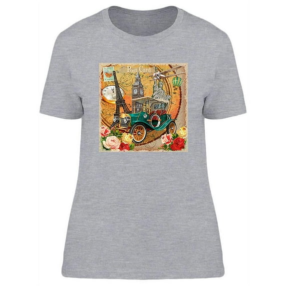 Travel Around The World Design T-Shirt Women -Image by Shutterstock, Female Medium