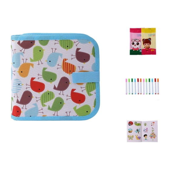 Travel Art KitforKids, Washable MarkersforToddlers, 16 Page Erasable Drawing Pad, Kids Drawing Kit, Car Travel Activity, Multicolor, Fabric Bound, 1 Kit Pack
