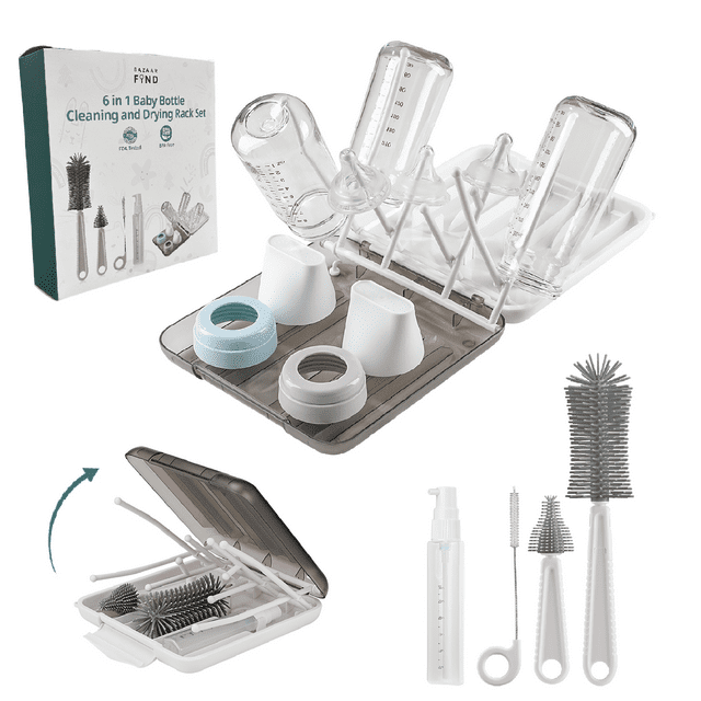 Travel Baby Bottle Cleaning Kit Portable Silicone Baby Bottle Brush