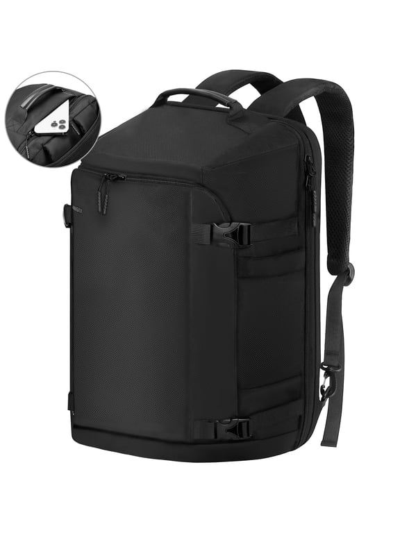 40L Travel Laptop Backpack, TSA Approved Expandable Carry On Bag Fits 17 Inch Laptop for College, Business & Commute, Black