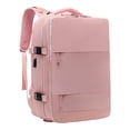 thumbnail image 1 of Travel Backpack, 45L Carry On with Laptop Compartment USB Port Waterproof(Pink-1,45x30x20cm), 1 of 5