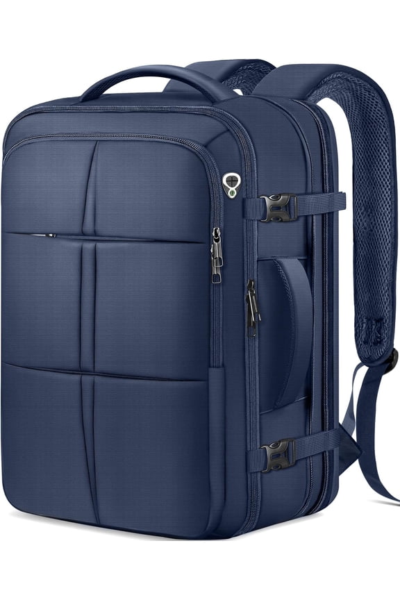 Travel Backpack,  50L Flight Approved Carry  Backpack, Expandable  Business Suitcase Daypack Big Bag Fits 18.4 Inch Laptop, Blue