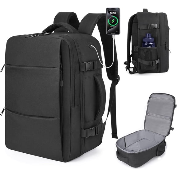 Travel Backpack Carry- Flight Approved, TSA Approved Personal Item Size Airplane Approved Weekender Bag, Water Resistant Lightweight Laptop Daypack for Men Women