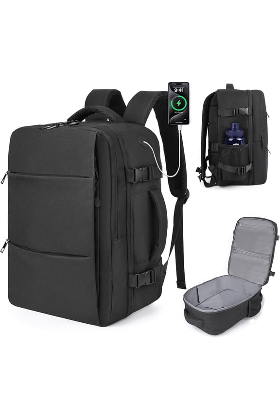 Travel Backpack Carry- Flight Approved, TSA Approved Personal Item Size Airplane Approved Weekender Bag, Water Resistant Lightweight Laptop Daypack for Men Women