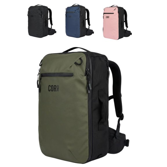 Travel Backpack Carry On Laptop Backpack with Secret Passport Pockets | Daypack Business Weekender Luggage Backpack for Men and Women | The Island Hopper (40L, Army Green)