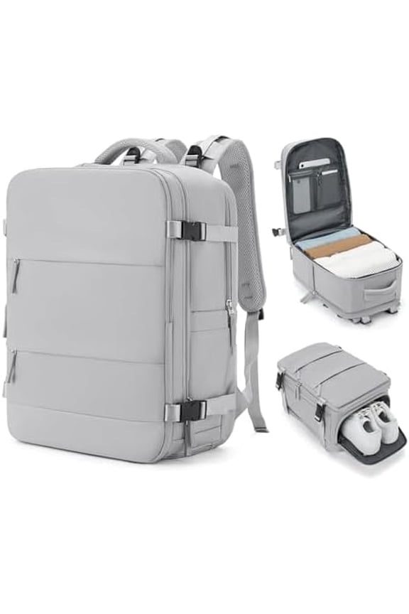 Travel Backpack Carry On for Women Man Gym Backpacks with Laptop Compartment Mochila de Viaje Teacher Personal Item Backpack Airplane Accessories Must Haves Grey Small