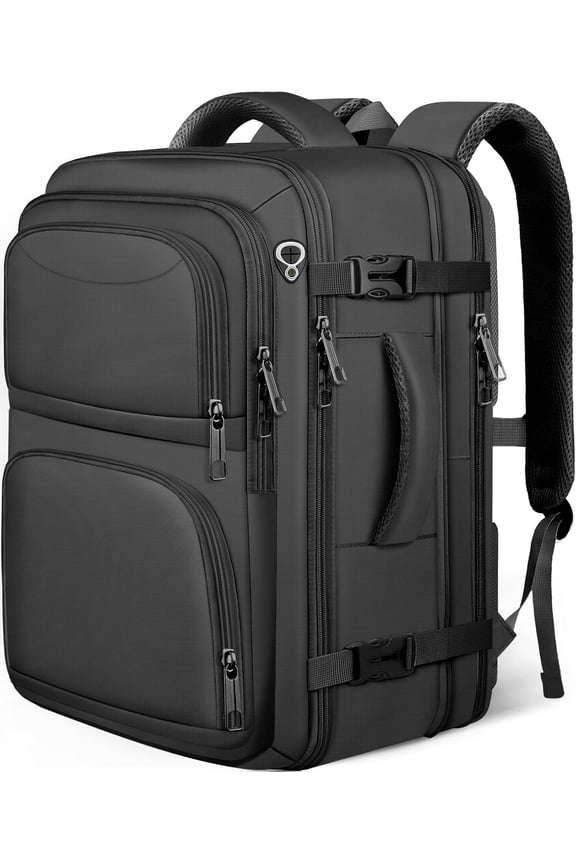 Travel Backpack, Expandable Carry Backpack for Men, TSA 17.3 inch Laptop Bag Flight Approved, Lightweight Business Luggage Bag, Travel Gifts for Men Women, Black