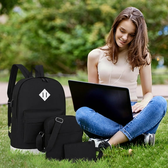 Travel Backpack Fashionable And Backpack, Campus Version, College Style Casual Backpack, 3-piece Set Hiking Backpack