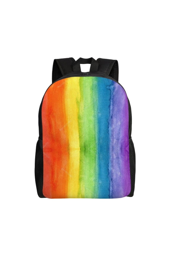 Travel Backpack For Women/Men Abstract Striped Rainbow Carry On Backpack With Laptop Compartment Travel Backpack