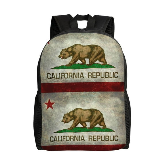 Travel Backpack For Women/Men California Republic Flag Carry On Backpack With Laptop Compartment Travel Backpack
