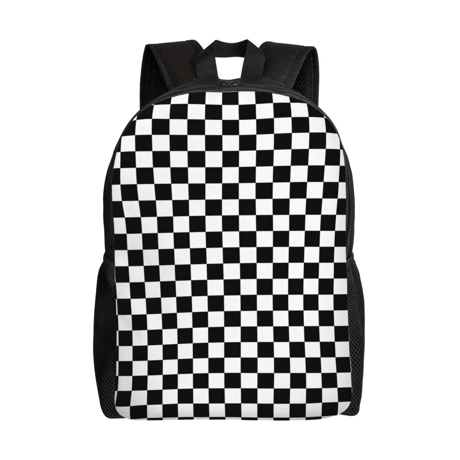 Between the Mountains Black and White Fabric Backpack for Adult