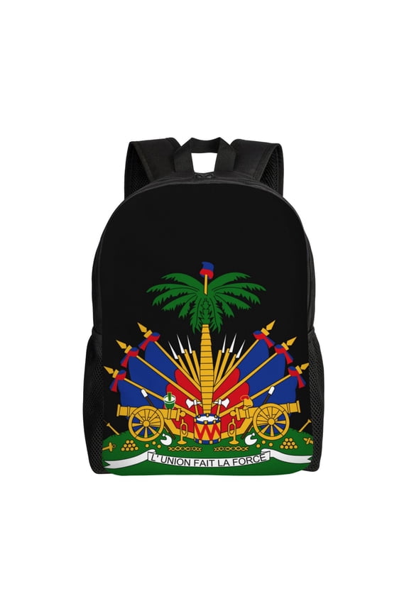 Travel Backpack For Women/Men Haiti Coat Of Arms Carry On Backpack With Laptop Compartment Travel Backpack