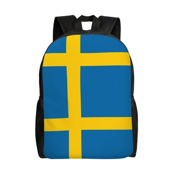 Travel Backpack For Women/Men Swedish Flag Carry On Backpack With Laptop Compartment Travel Backpack
