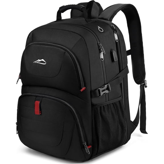 Travel Backpack, Laptop Backpack School Business Anti TSA Approved College Work Computer Bag Fits 17 Inch Laptop with USB Port Bookbag for Women Men(Black)