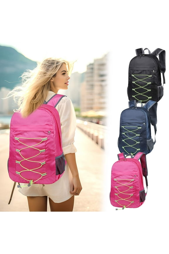 Travel Backpack Large Foldable Hiking Pack, Outdoor Sports Daypack, Nylon Material, Quick Deploy, Water-Resistant, Adventure Style, Men Women, Camping Hiking Gear Sopatenor