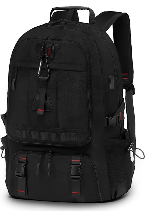 Travel Backpack for Men, 45L Expandable TSA Approved Laptop Backpack Fits 18.4 Inch, Water-Repellent W/Shoe Compartment & Wet Pocket Anti- Pocket, Black